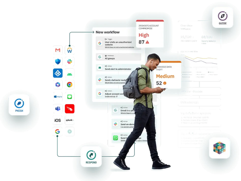 CYBSAFE-homepage-redesign-230802MS-V2-1-980x737 (1) A man looking at CybSafe security awareness training solution on his mobile
