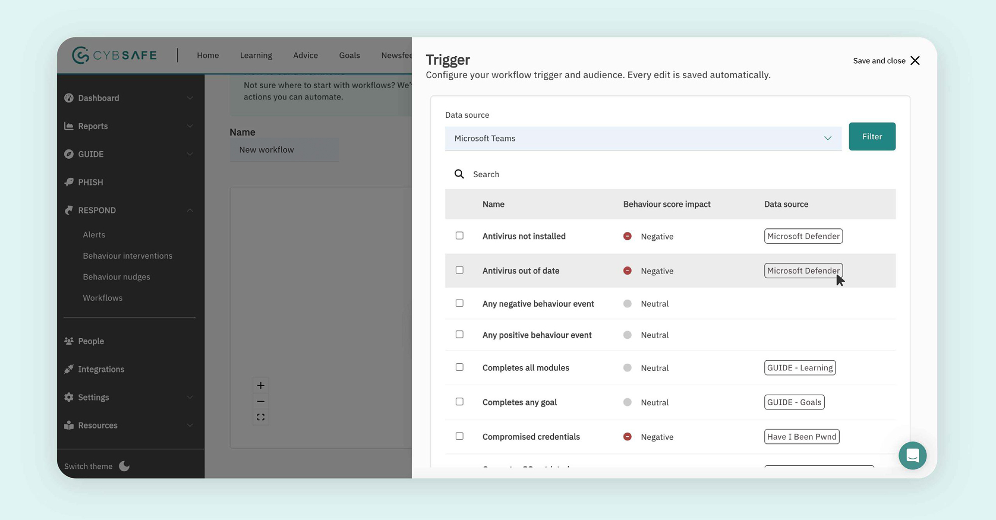 Workflow triggers